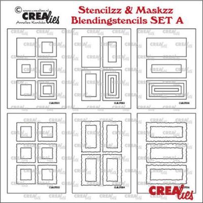 Crealies Stencilzz/Maskzz Stencil - Rechteck Glatte Und Raue Kanten